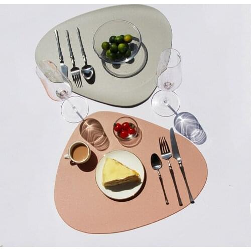 Tableware Waterproof And Oil Proof Restaurant Triangle Heat Insulation Soft DinerTable Mat Nordic Imitation Leather Placemat