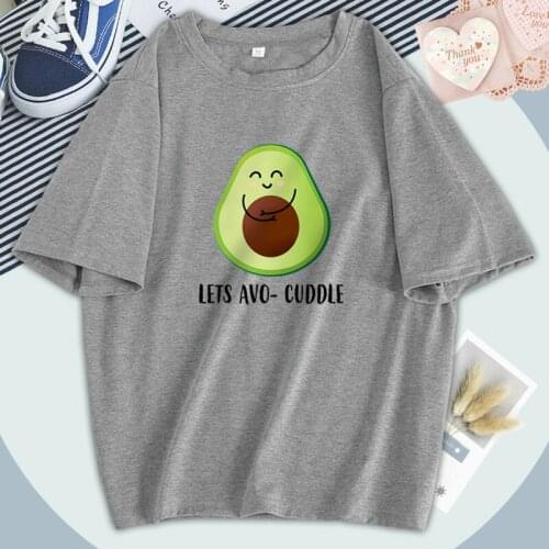 Hip Hop Casual Avocado Tops Tees Elegant Womens T Shirts Fashion O-Neck Summer T-shirts Female Black Breathable Camisetas 2021