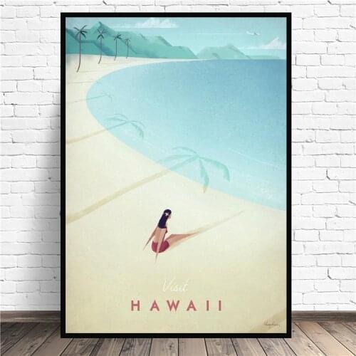 Frame Hawaii Minimalist Travel Canvas Wall Art Print Modern Poster Wall painting Pictures Living Room Decor