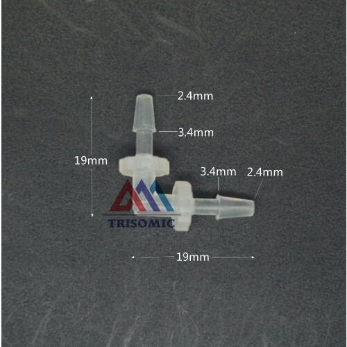 2.4mm Elbow equant Connector Equal Tube Joiner Material PP Plastic Fitting Fish Tank Airline Aquarium