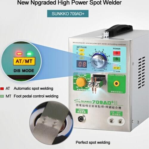 With 70B Welding Machine Sunkko709ad+ 4 in 1 709AD+ Battery Spot Welder Welding Machine SUNKKO Metal 7.5KG 3.2KW 0.3MM 110V/220V