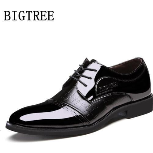 Patent Leather Wedding Shoes Men Elegant Elevator Shoes For Men Coiffeur Winter Shoes Men Formal Venting Hole Oxford Masculino