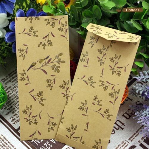 1pcs[BZNVN]Kraft Paper Bookmark Bag - Bird Language Blank Bookmark Bag Wholesale Bookmark Partner