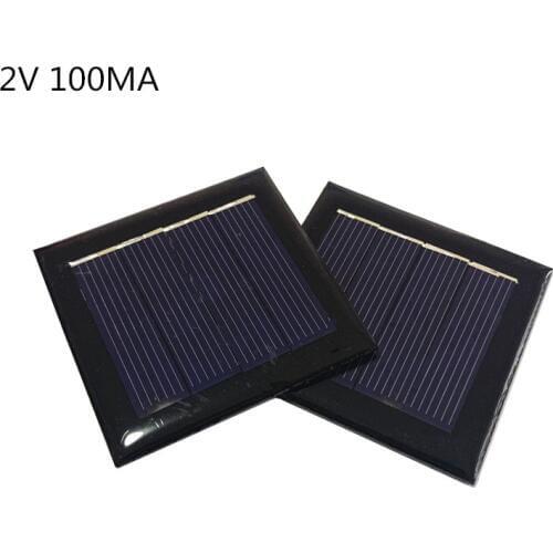 1PC Mini Poly Solar Panel 2V 100MA for Rechargeable 1.2V Battery with DC Small Motor
