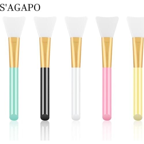S'AGAPO 1PCS Face Beauty Silicone Facial Mask Brush professional Soft Head Silicone Brush Homemade Makeup Mask Application Brush