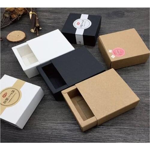 10pcs Large Gift Box Cosmetic Essential oil Bottle packaging drawer box Lipstick Perfume gift Packaging Drawer Kraft Paper Box