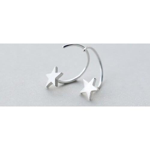 100% 925 Sterling Silver Star Stud Earrings For Women Prevent Allergy Brincos pendientes mujer moda 2018 Brincos A122