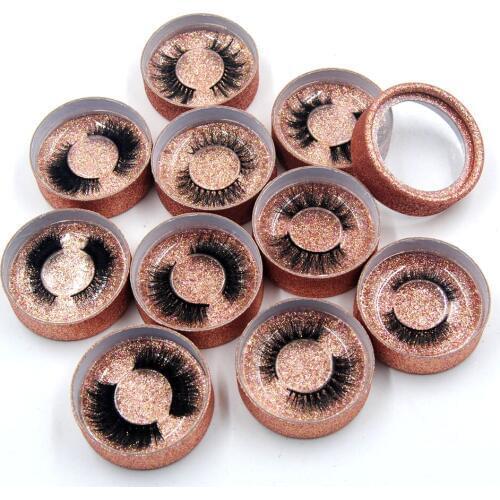 100pcs wholesale free DHL/UPS 3D mink eyelashes with round rose glitter box luxury Cruelty Free mink lashes customize logo free