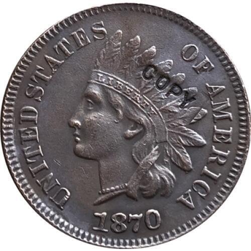 1870 Indian head cents coin copy