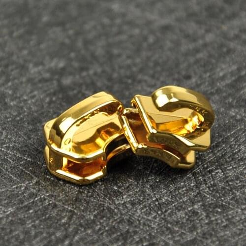 Free shipping 10pcs/lot # YKK 5# double side pull head unlocked golden zipper head DFNT2 (bright golden)