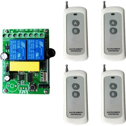 500m AC 220V 2 CH Channel Wireless Remote Control Controller Radio Switch Transmitter Receiver 315 / 433 MHz