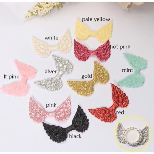 Glitter Patches angel wing Sewing Patches For DIY Craft Clothing Garment 20PCS/bag 5X3.3cm(PT-2)
