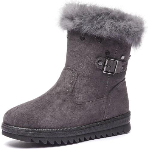 High Top Winter Boots Women Cotton Shoes Antiskid Warm Snow Boot Female Velvet Plush Outdoor Walking Shoes for Cold Weather