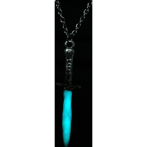 Dongsheng Bilbo Baggins Sword Chain Necklace GLOW in the DARK Luminous Sting Sword Pendant For Men Women Jewelry Gift