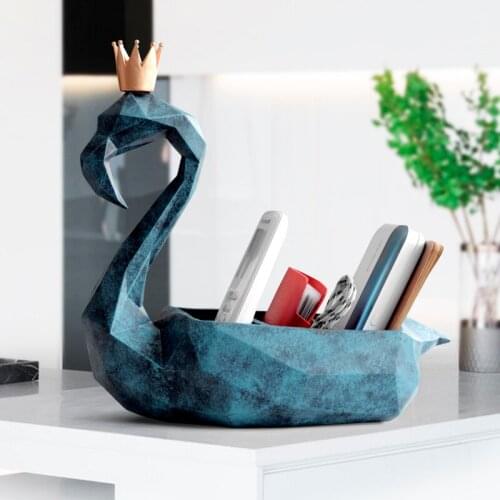 GEOMETRIC FLAMINGO BIRDS STATUE ANIMAL STORAGE BOX RESIN CRAFTWORK HOME LIVING ROOM DECOR L2998
