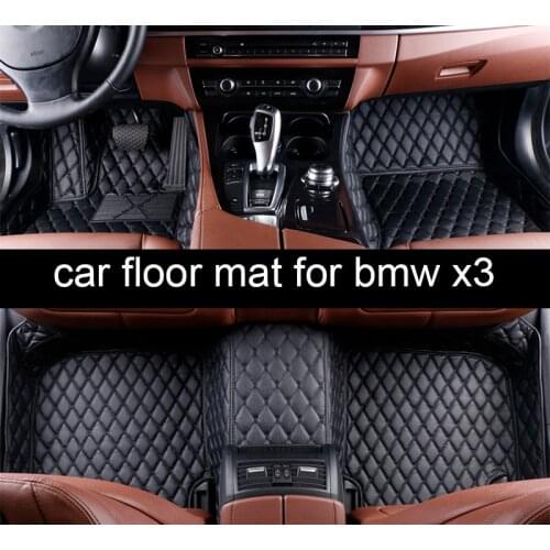 Lsrtw2017 interior styling leather car floor mats for bmw x3 E83 2003 2004 2005 2006 2007 2008 2009 2010 accessories rug carpet