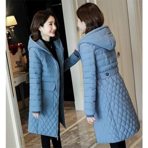 Orwindny Student Medium Long Winter Jacket Women Red Solid Girls Parkas Thick Warm Clothing Cotton Padded Coats Casaco