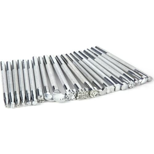 Nonvor 1Set(20pcs) Leather Carving Staming Hand Working Saddle Making Tools Engraving Craft Alphabet Letter Leather Stamper Set