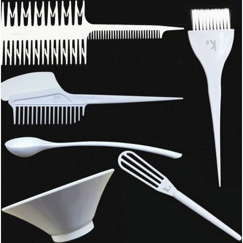 Pro 6 Designs PET Hair Color Mixing Bowl Brush Kit Hairstyling Tools Hair Dye Mixing Bowl Hairdressing Coloring Tools Set P-060