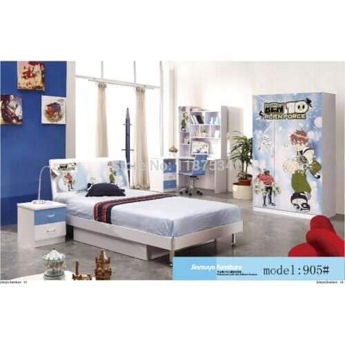 905 Bedroom home furniture bed wardrobe desk nightstand swivel chair hatstand hatrack furniture set