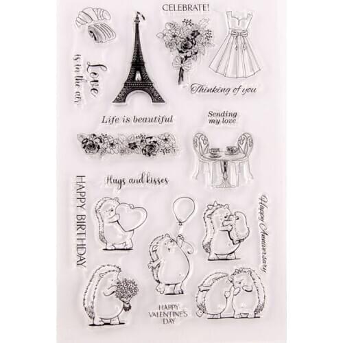 New Tower Hedgehog Silicone Clear Seal Stamp DIY Scrapbooking Embossing Photo Album Decorative Paper