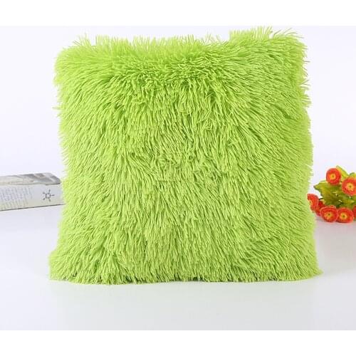 Solid Soft Fur Plush Decorative Cushion Cover For Home Pillow Case Sofa Bed Room Pillowcases Pillows Car Seat Home Decoration