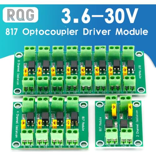 PC817 4 Channel Optocoupler Isolation Board Voltage Converter Adapter Module 3.6-30V Driver Photoelectric Isolated Module PC 817