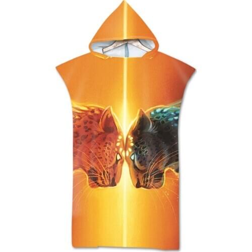 New 3D printed Microfiber Printed Hooded Beach Towel unisex Quick Dry Swimming Pool Poncho Bath Towel With Cloak Bathrobe