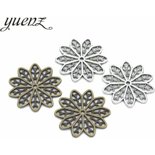 YuenZ 10pcs Alloy Charms Antique Silver color flower Pendants Jewelry Findings For DIY Handmade Jewelry Making 26*26mm Q115