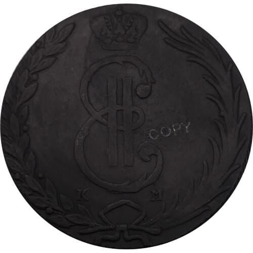 Russian cra Siberia 10 Kopecks Ekaterina II 1769 KM Red Copper Copy Coins Bevel edge