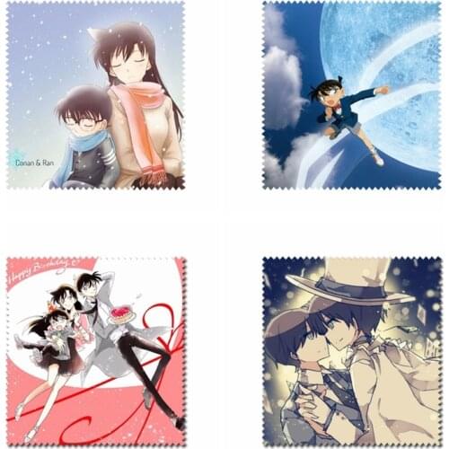 1PCS Detective Conan Fashion Jewelry Tools Anime Customized Glasses Cleaning Cloth Cartoon Eyewear Accessories Unisex New