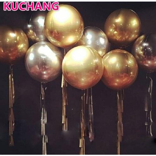 10pcs/lot 18inch 4D Round Sphere Cube Shaped Helium Inflatable Foil Balloons Chrome Bubble Balloons Wedding Birthday Party Decor