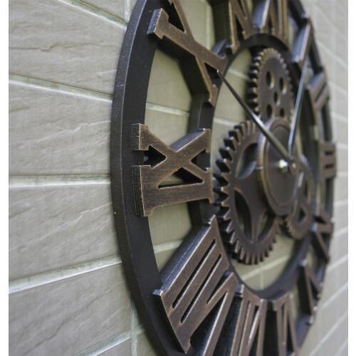 Silencieux Horloge loft Antiquité Créativité Art pendule salon décoration personnalisée engrenage industriel horloge