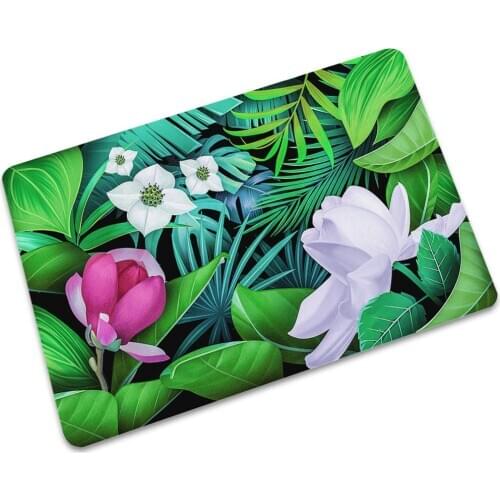 Thin Rubber Welcome Floor Mats doormat Tropical Plants Kitchen Bathroom rugs House Carpet for Living Room Anti-Slip Tapete Rug