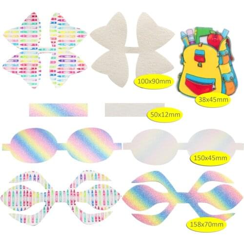 Bow-knot Making Stuffs Material Glitter Faux Synthetic Leather Fabric Bows Set DIY Bow-knot Crafts Decoration Clip,1Yc19459