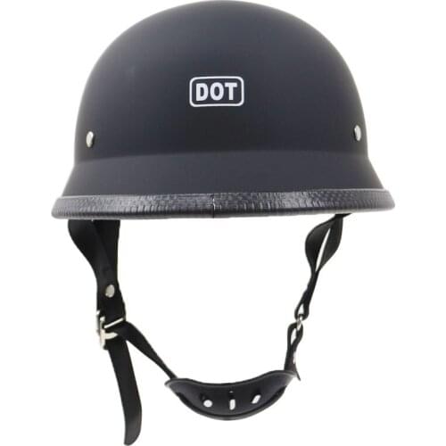 Vintage Matte Black German Unisex Retro Half Motorcycle Helmets Half Face Helmet Chopper Cruiser Biker S/M/L/XL/XXL Casque Moto