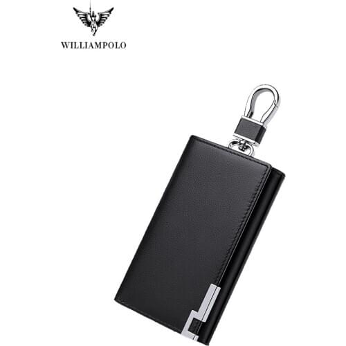 Williampolo Leather Mens key wallet multifunctional portable waist key housekeeper large capacity multifunctional mens key box