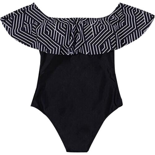 WomenS Ruffle Bandeau One-Shoulder Swimsuit Striped Plus Size Swimsuit Bikini Fashion Push-Up Swimsuit Separate Swimsuit Z0324