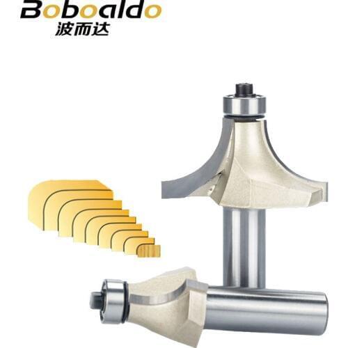 1pc 1/2" Shank Tungsten Carbide Woodworking Milling Fillet Cutter Trimmer Head Slotting Engraving R-chamfered Router Bits