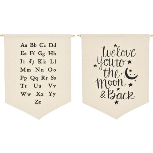 1 Pc Nordic Hanging Canvas Pennant Kids Room Wall Banner Home Decoration Ornament Photography Props Decor