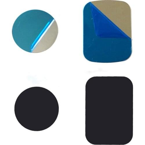 10Pcs Iron Sheets With Ahesive Black and Silver Magnetic Disk Metal Plate for Magnetic Car Phone Holder Diameter 35mm 38x50mm