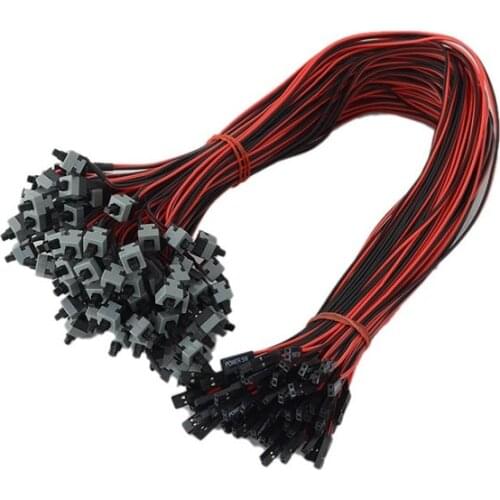 10pcs Reset Switch Power Supply I/O PC Motherboard Cable Button Switch Power switch/cable desktop PC