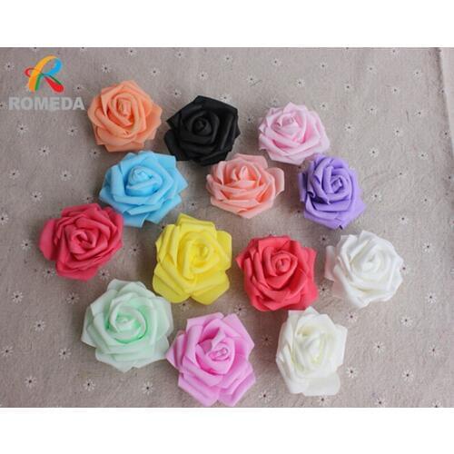 100pcs/lot Artificial Foam Roses PE Foam Rose Flower Head Handmade DIY For Wedding Home Decoration 6-7 cm Diameter