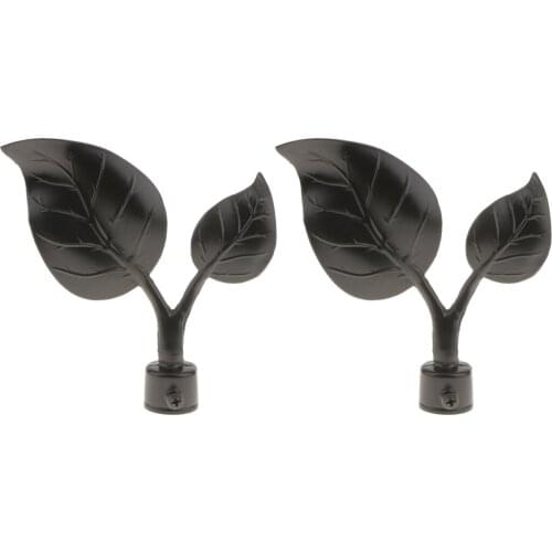 2 Pairs Decorative Elegant Design Window Curtain Rod Ends Drapery Rail Pole Heads Caps Rods