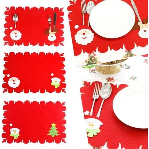 2018 New Christmas New Year Exquisite Table Placemat Pad Non-woven Fabric Table Mat 3 Styles