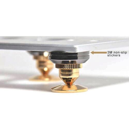 4 Set Gold Speaker Spikes Isolation CD Amplifier Turntable Pad Stand Feet Double-sided Adhesive GK99