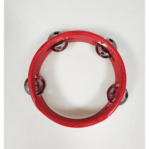 6inch Musical Instrument Handbells Red Wood Drum Hand Bells Percussion Musical Instruments Handbells 15 * 15 * 4.5cm