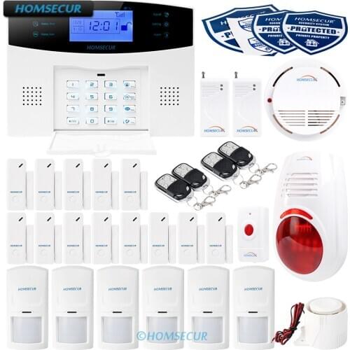 HOMSECUR APP Controlled Wireless GSM-2G Home House Alarm System+Red Flash Siren