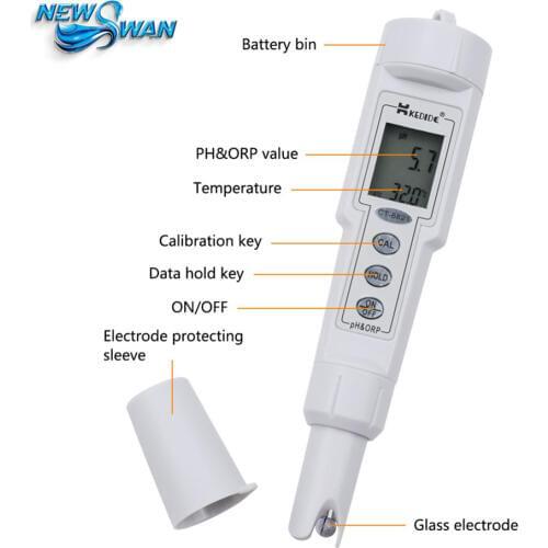 Digital Portable Waterproof PH&ORP Meter 0-14 pH 500mV Oxidation-Reduction Potential CT-6821 ATC PH Controller Meter