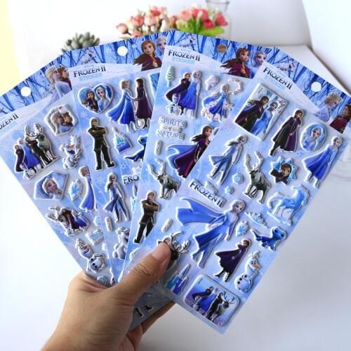 Disney Toys stickers Frozen 2 Pixar Cars Sofia My Little Pony children cartoon stereo bubble 3D stickers Christmas birthday Gift